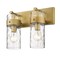 Z-Lite Fontaine 2 Light Vanity, Rubbed Brass & Clear 3035-2V-RB - alternate 6